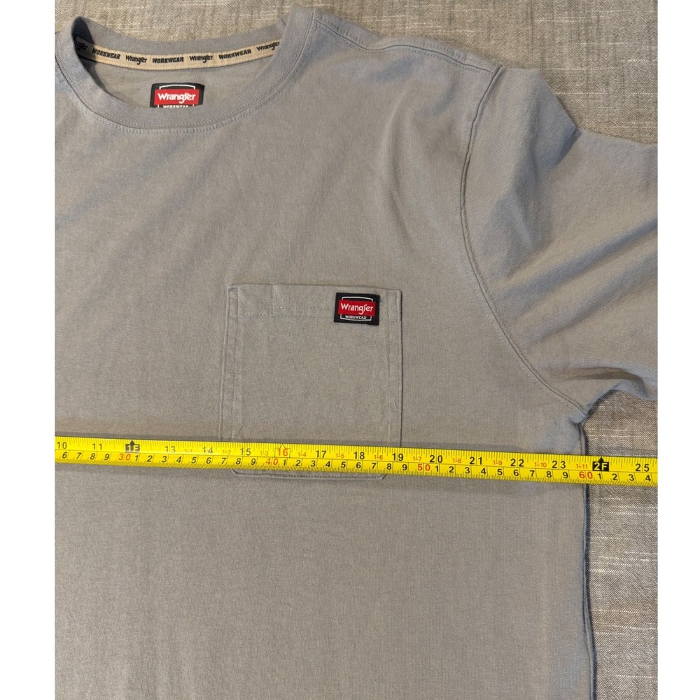 Wrangler Workwear Mens Gray Pocket T-Shirt Cotton Short Sleeve XLT WW55281 - Picture 7 of 8